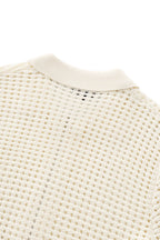Breeze Mesh Zip Knit SS Shirt IVORY