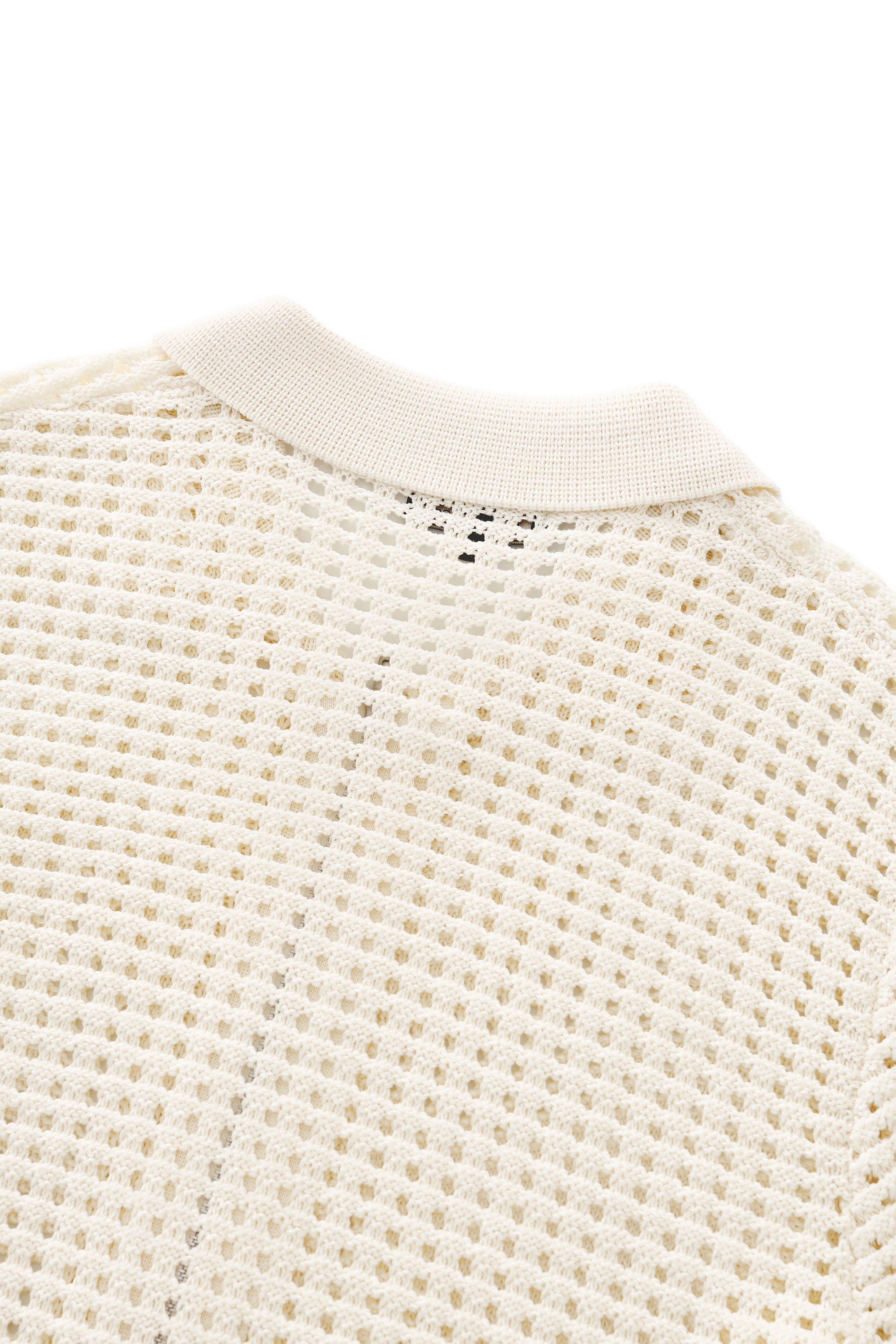Breeze Mesh Zip Knit SS Shirt IVORY