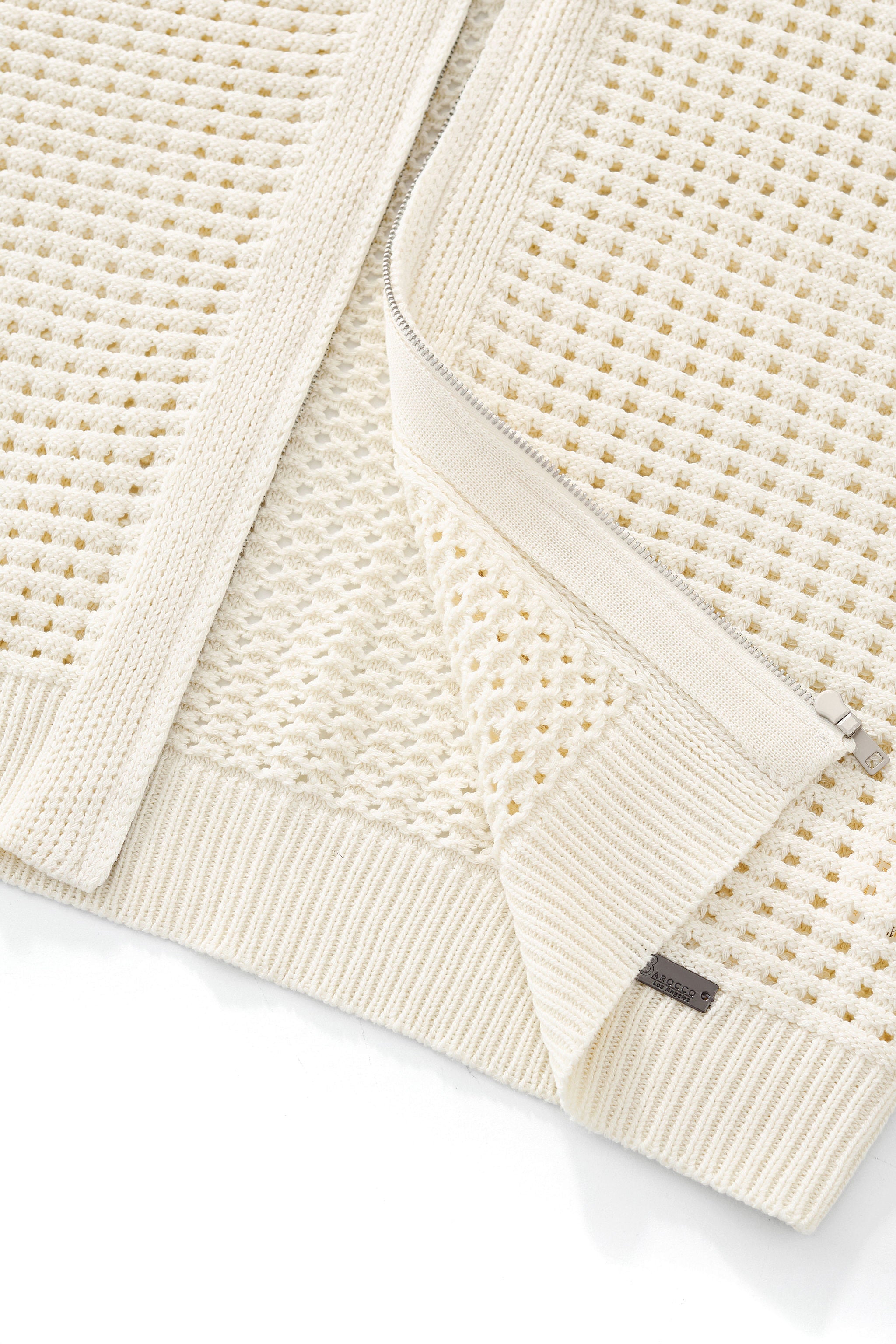 Breeze Mesh Zip Knit SS Shirt IVORY