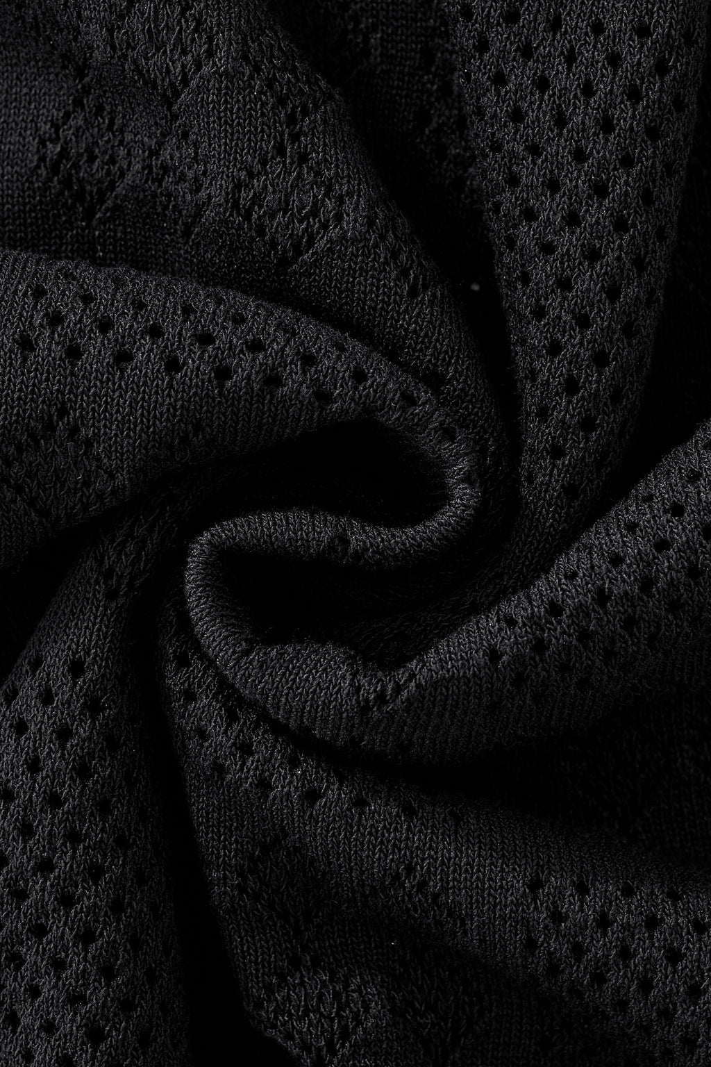 Monaco Mesh Knit SS Shirt BLACK