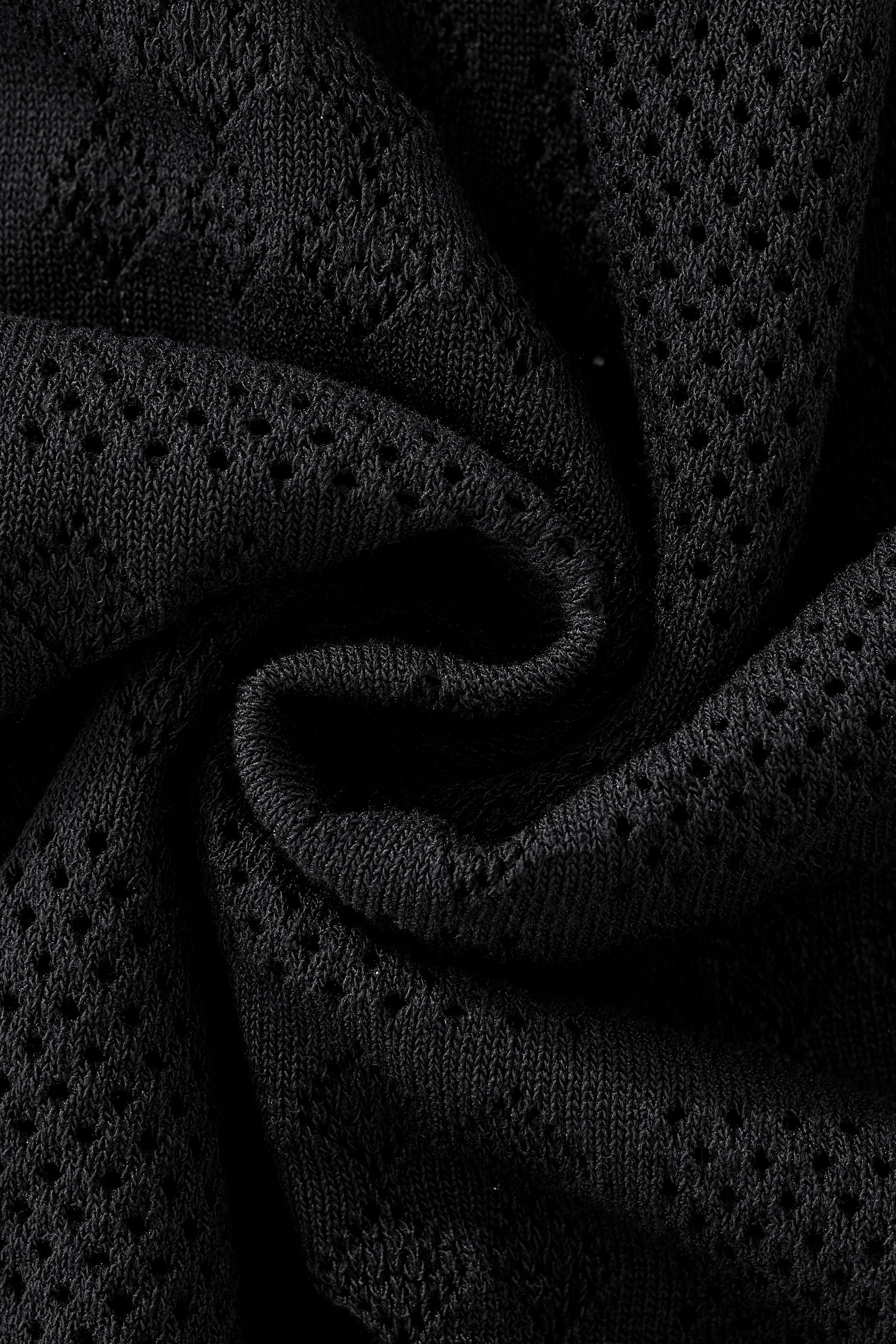 Monaco Mesh Knit SS Shirt BLACK