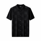 Monaco Mesh Knit SS Shirt BLACK