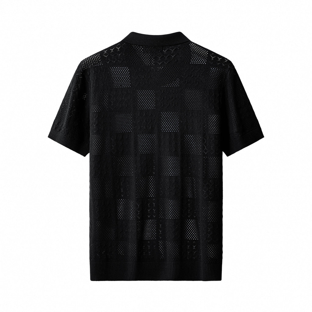 Monaco Mesh Knit SS Shirt BLACK