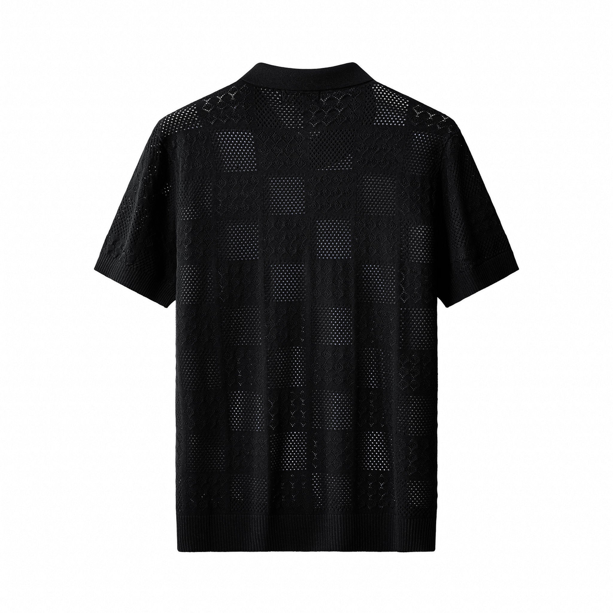 Monaco Mesh Knit SS Shirt BLACK