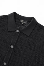 Monaco Mesh Knit SS Shirt BLACK