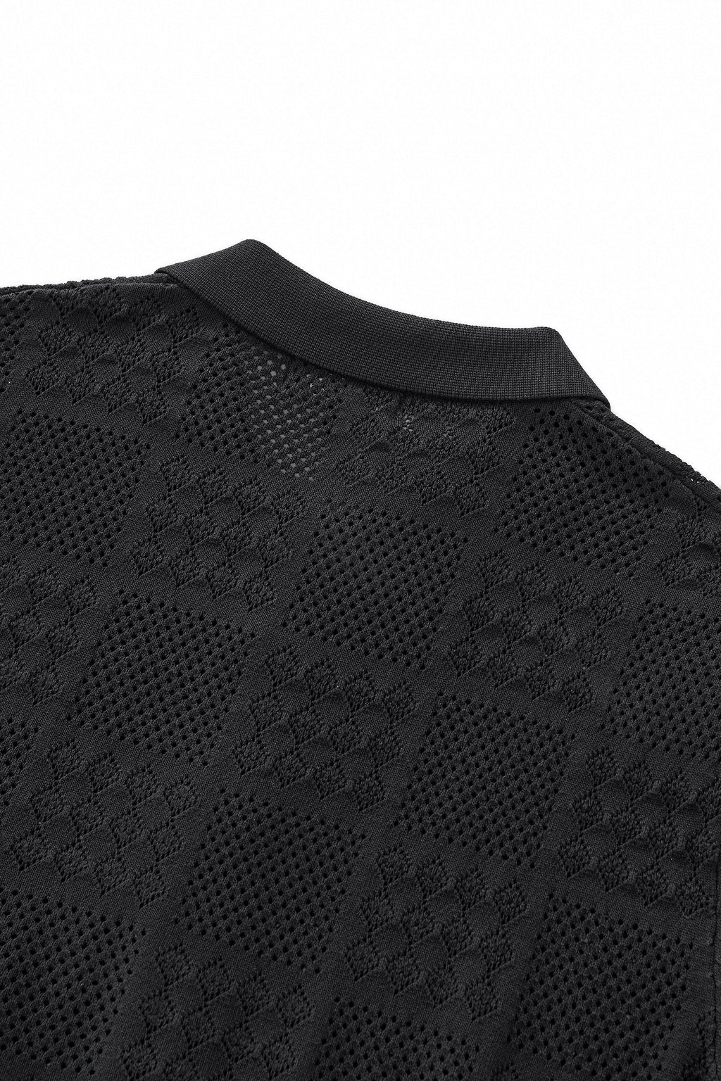 Monaco Mesh Knit SS Shirt BLACK