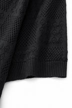 Monaco Mesh Knit SS Shirt BLACK