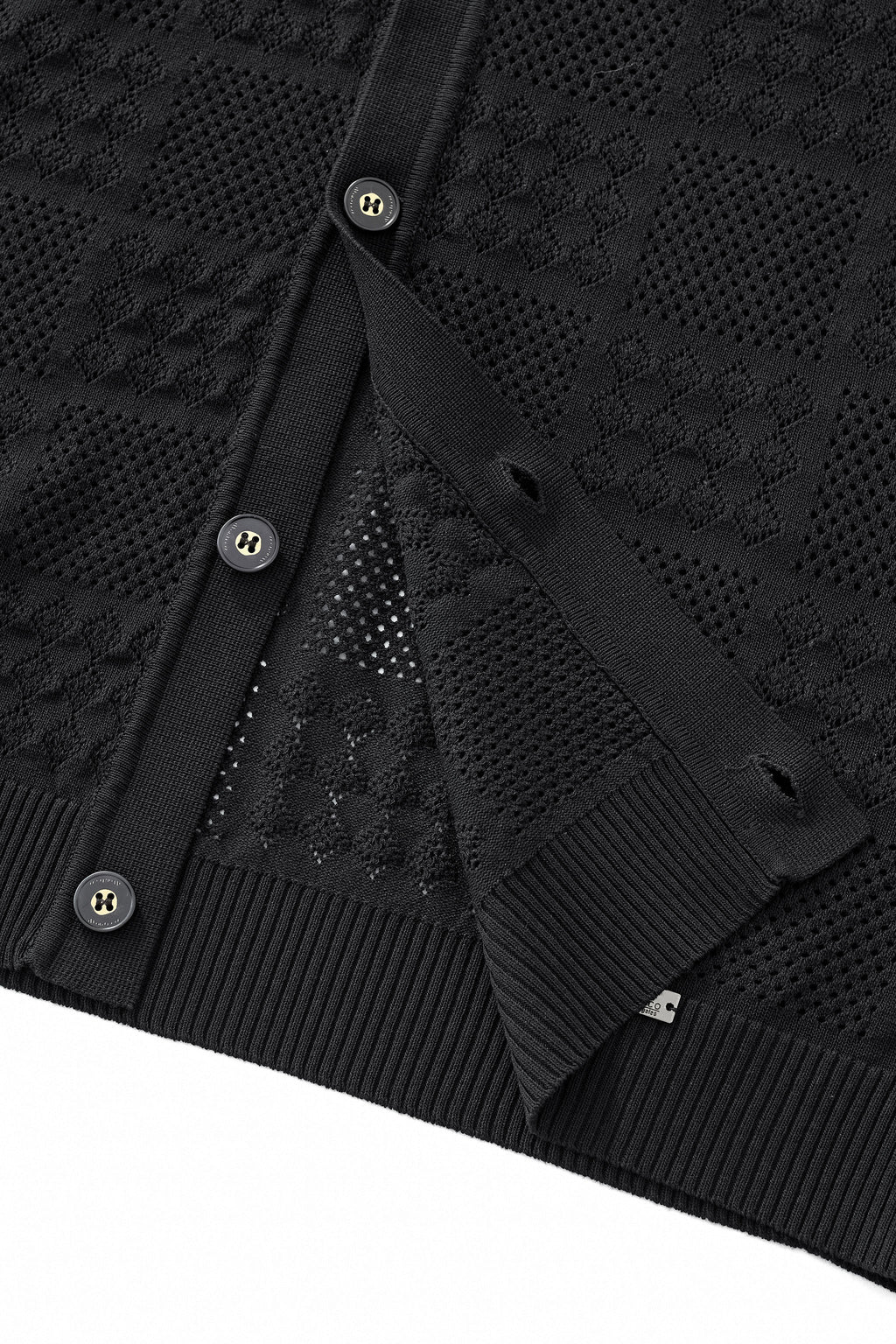 Monaco Mesh Knit SS Shirt BLACK
