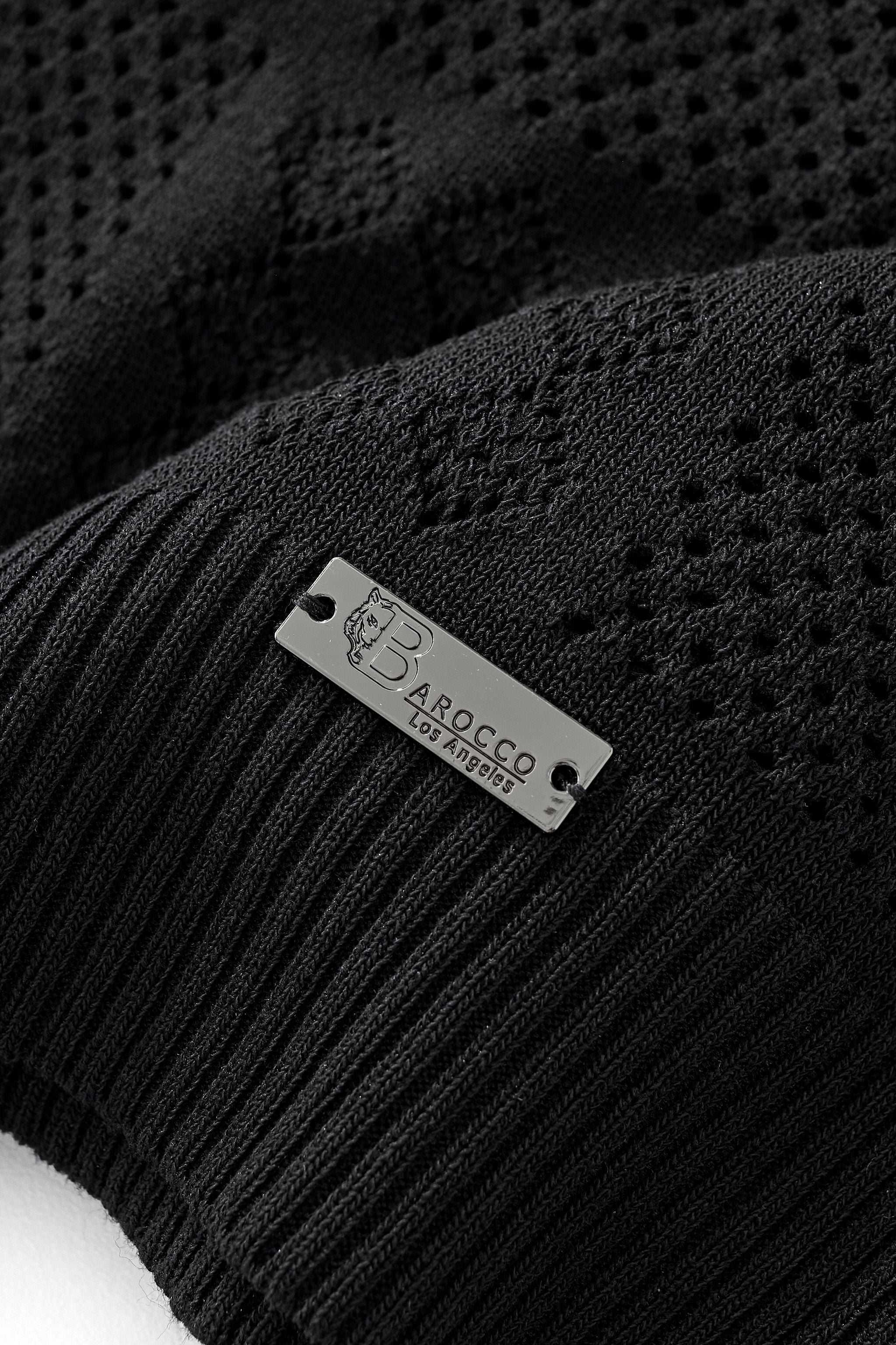 Monaco Mesh Knit SS Shirt BLACK