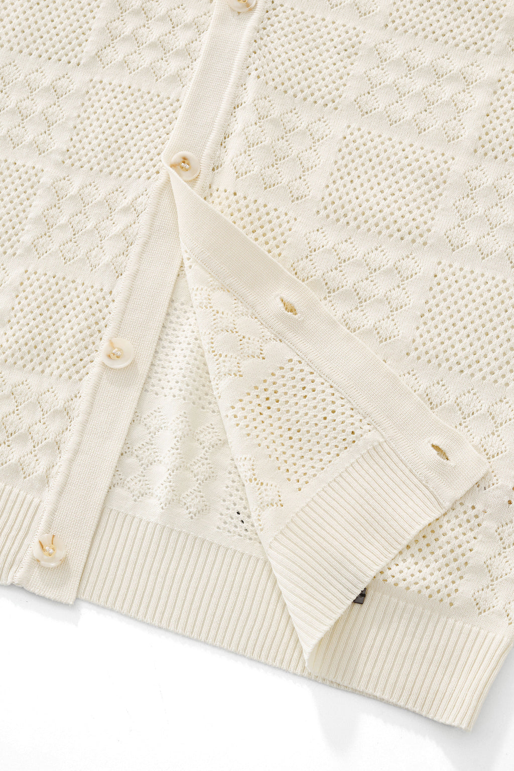 Monaco Mesh Knit SS Shirt IVORY