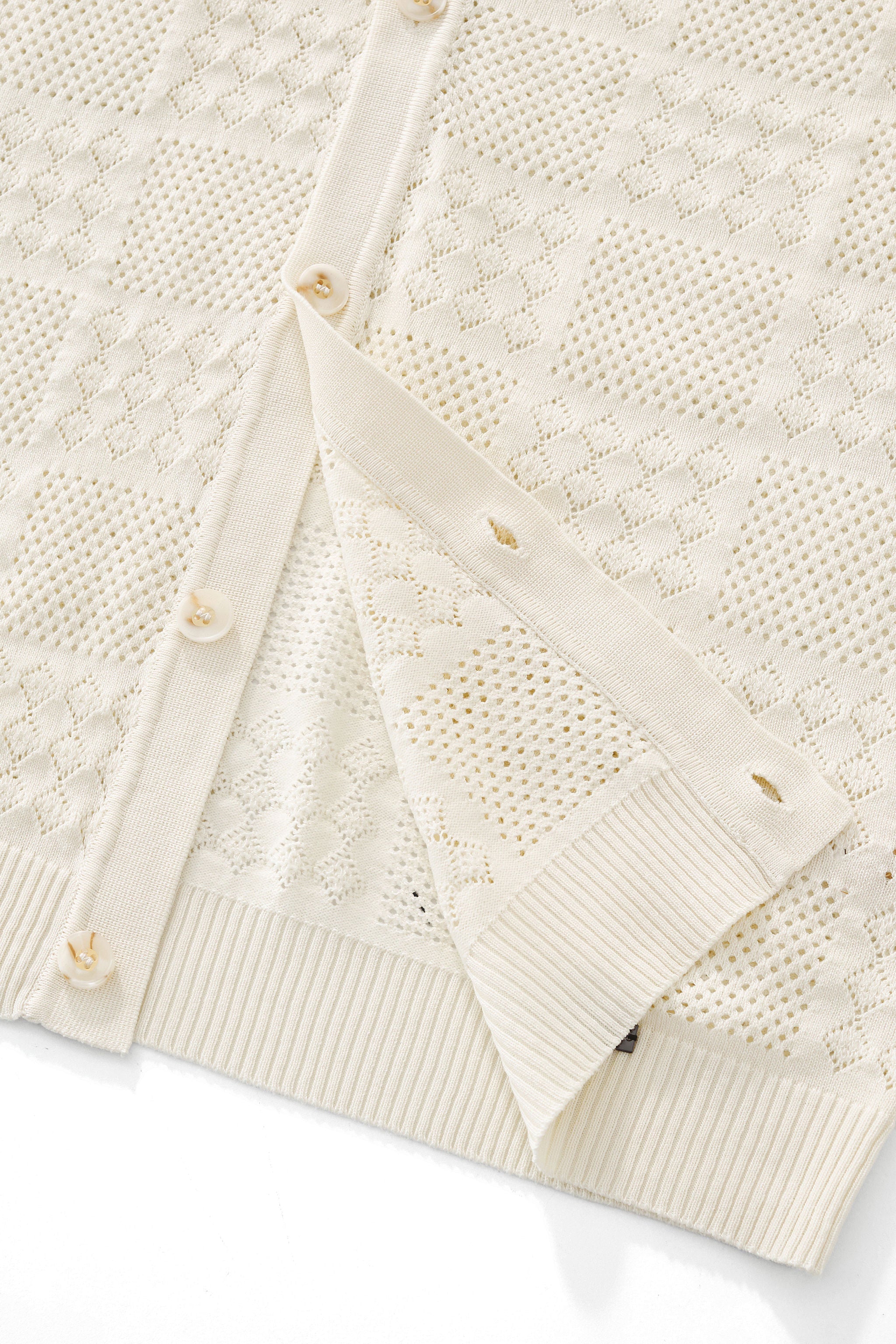 Monaco Mesh Knit SS Shirt IVORY