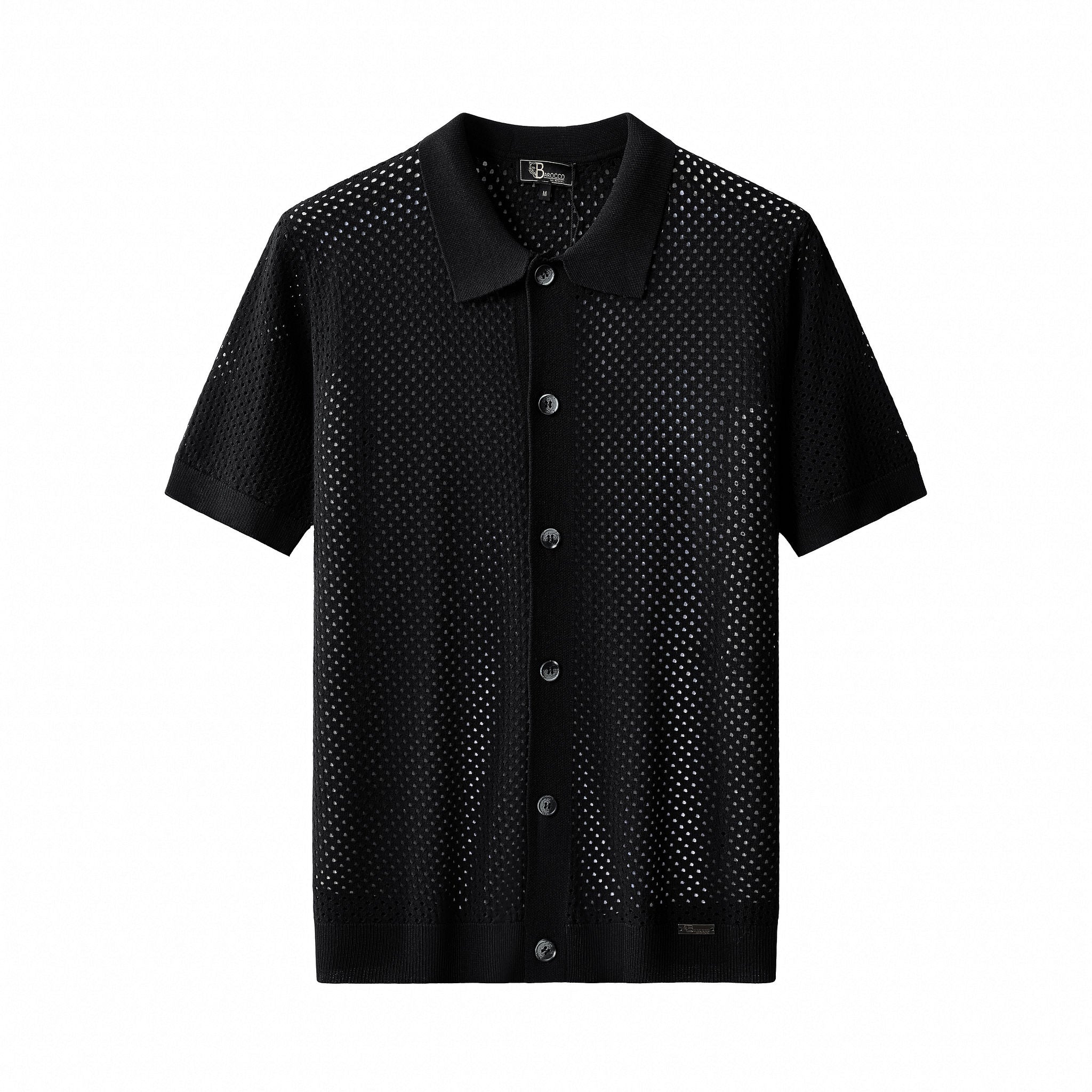 Riviera Mesh Knit SS Shirt BLACK