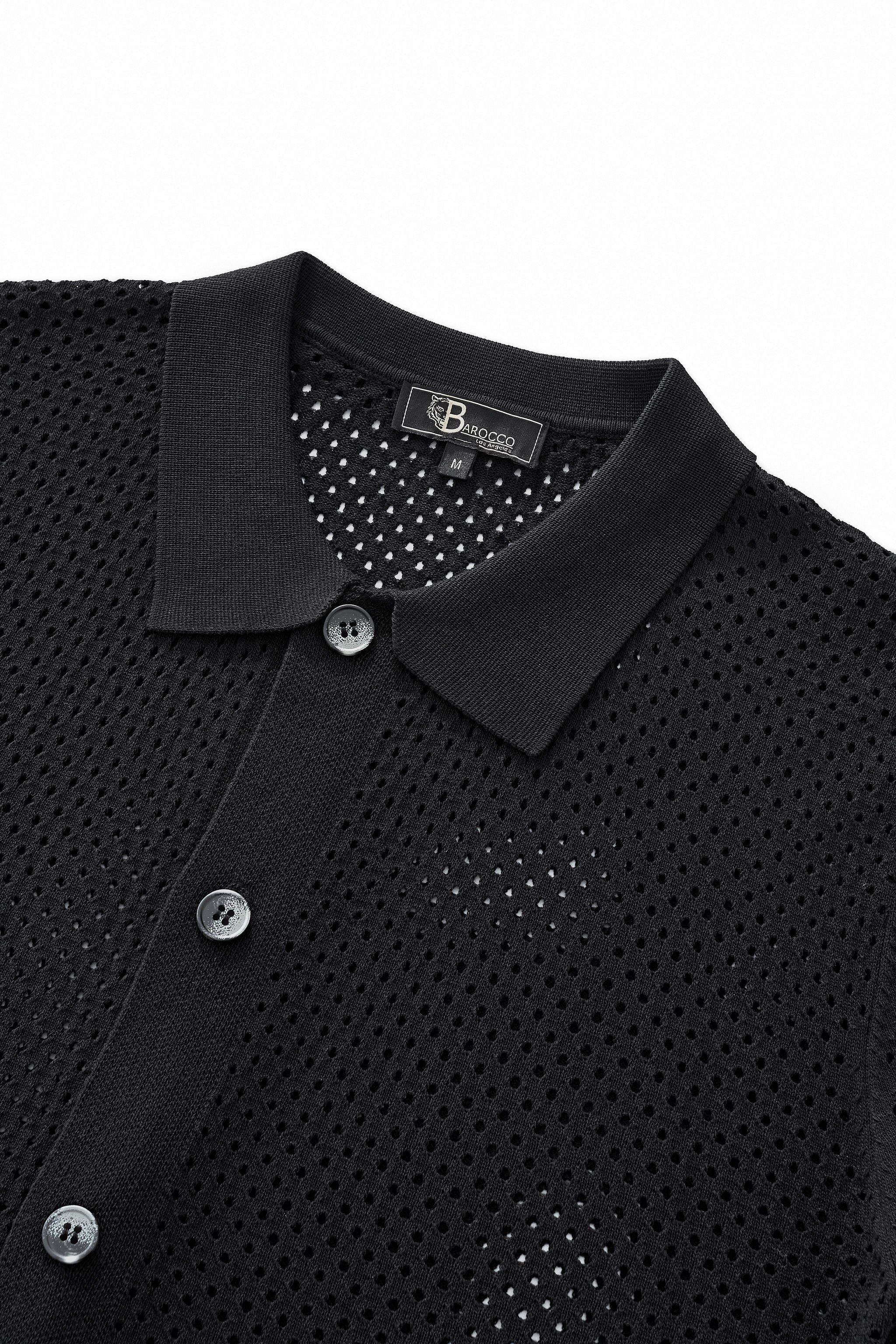 Riviera Mesh Knit SS Shirt BLACK