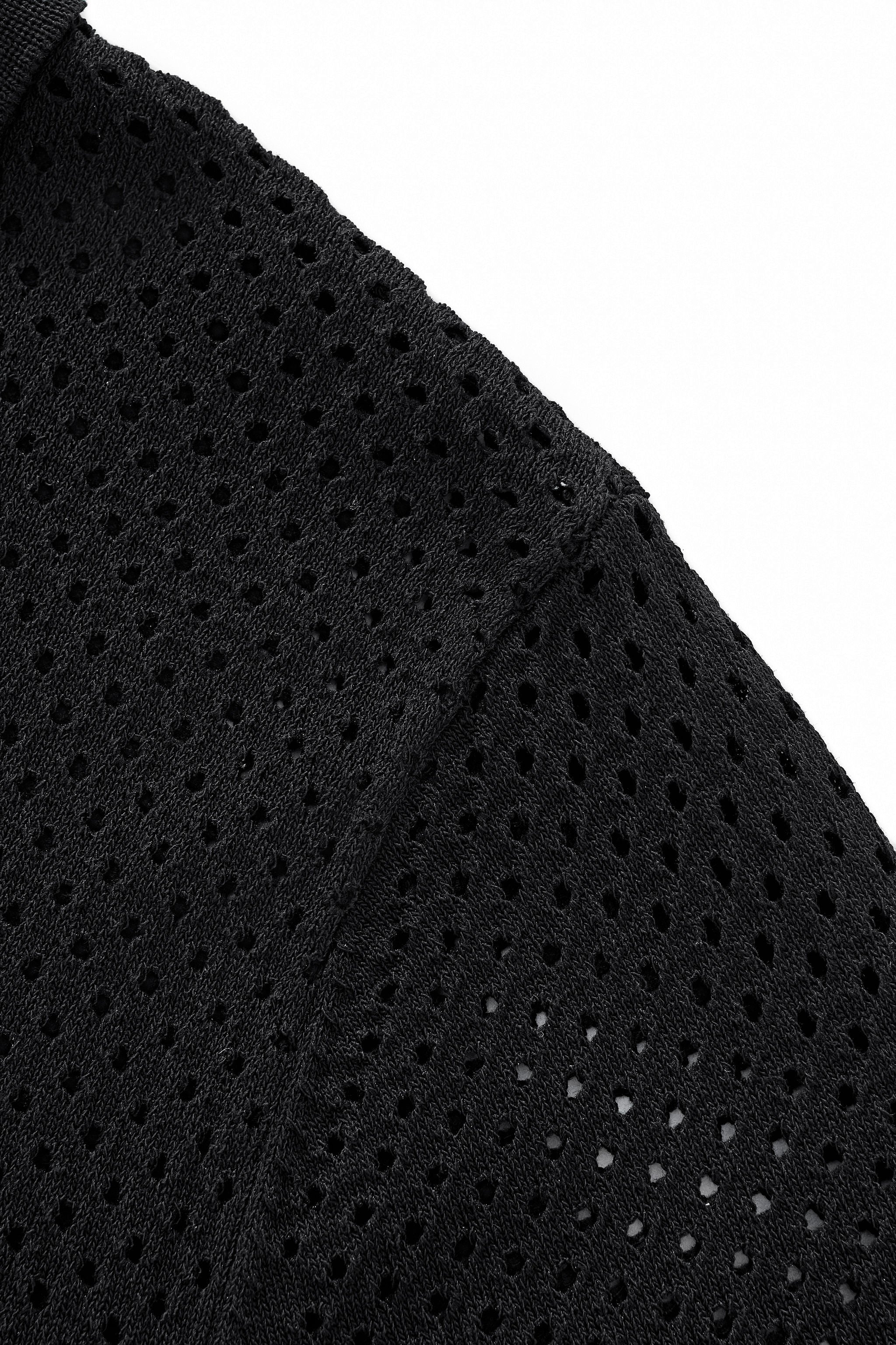 Riviera Mesh Knit SS Shirt BLACK