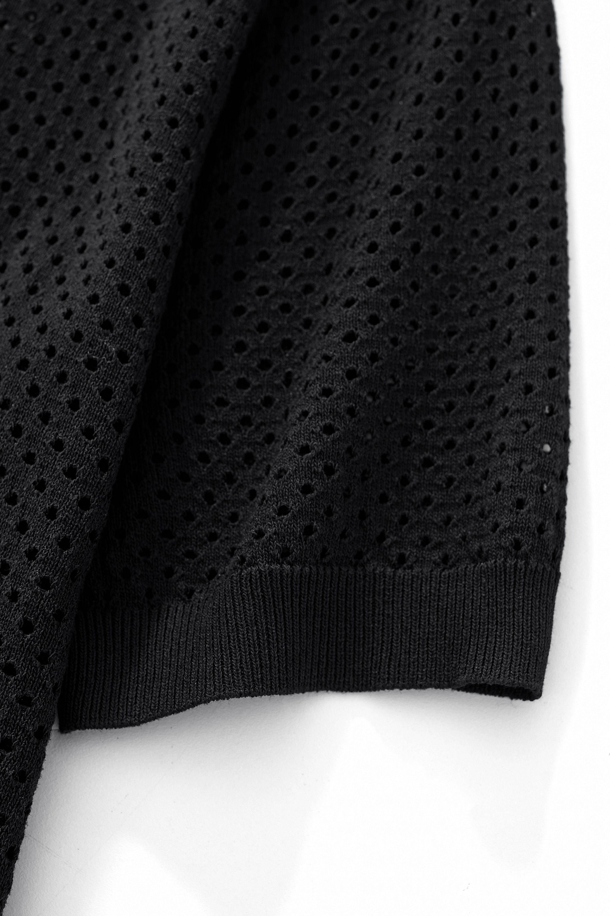 Riviera Mesh Knit SS Shirt BLACK