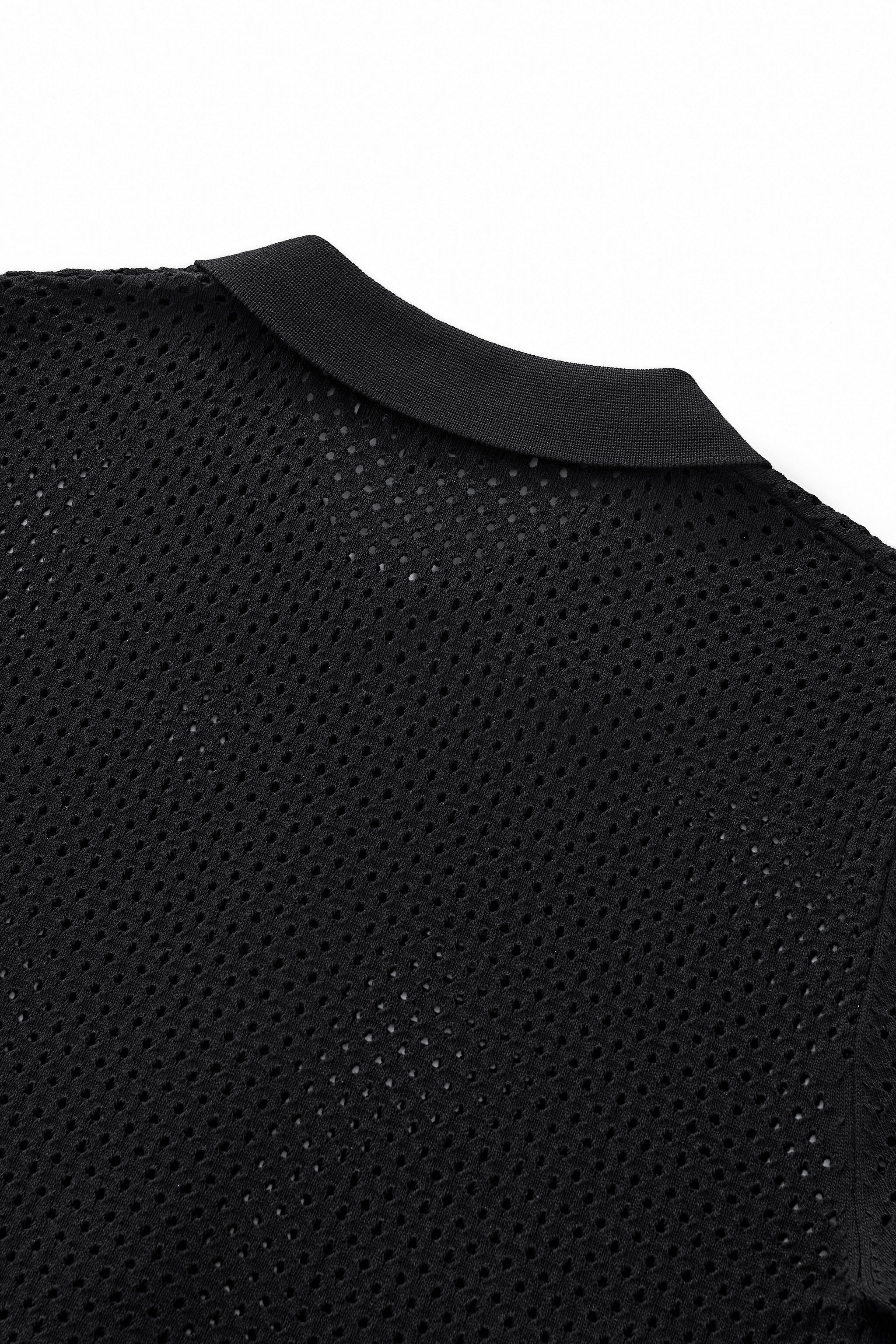 Riviera Mesh Knit SS Shirt BLACK