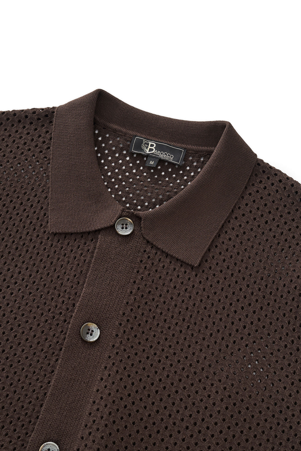Riviera Mesh Knit SS Shirt COFFEE
