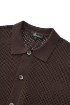 Riviera Mesh Knit SS Shirt COFFEE