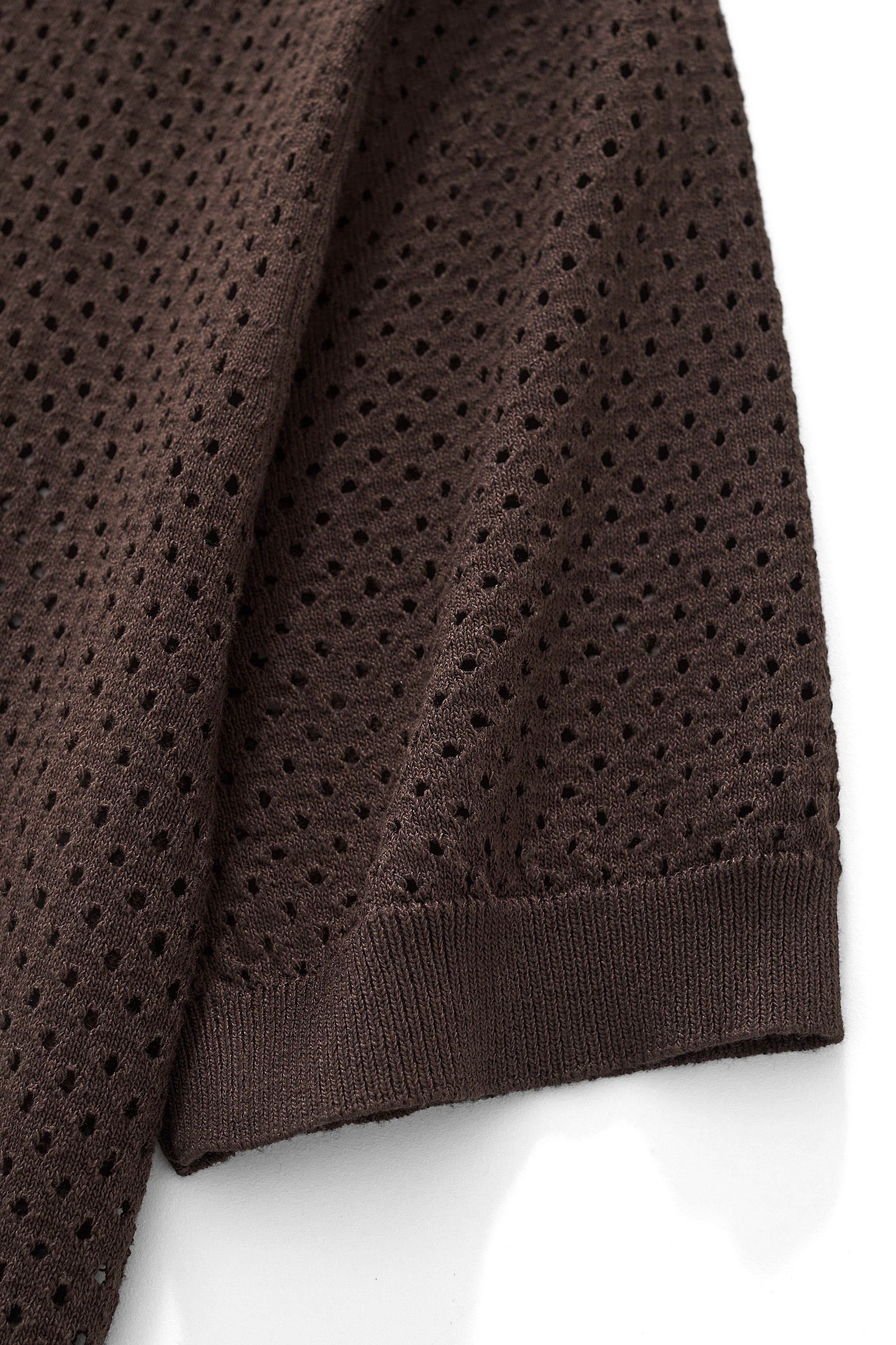 Riviera Mesh Knit SS Shirt COFFEE