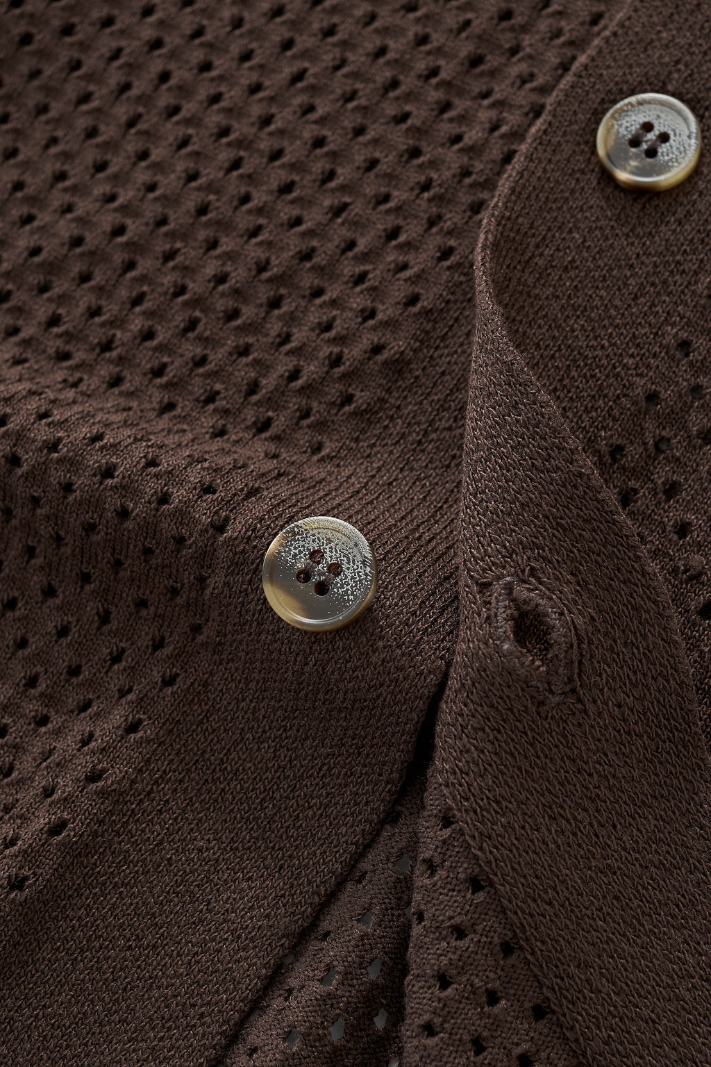Riviera Mesh Knit SS Shirt COFFEE