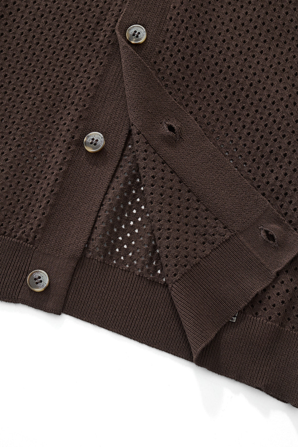 Riviera Mesh Knit SS Shirt COFFEE