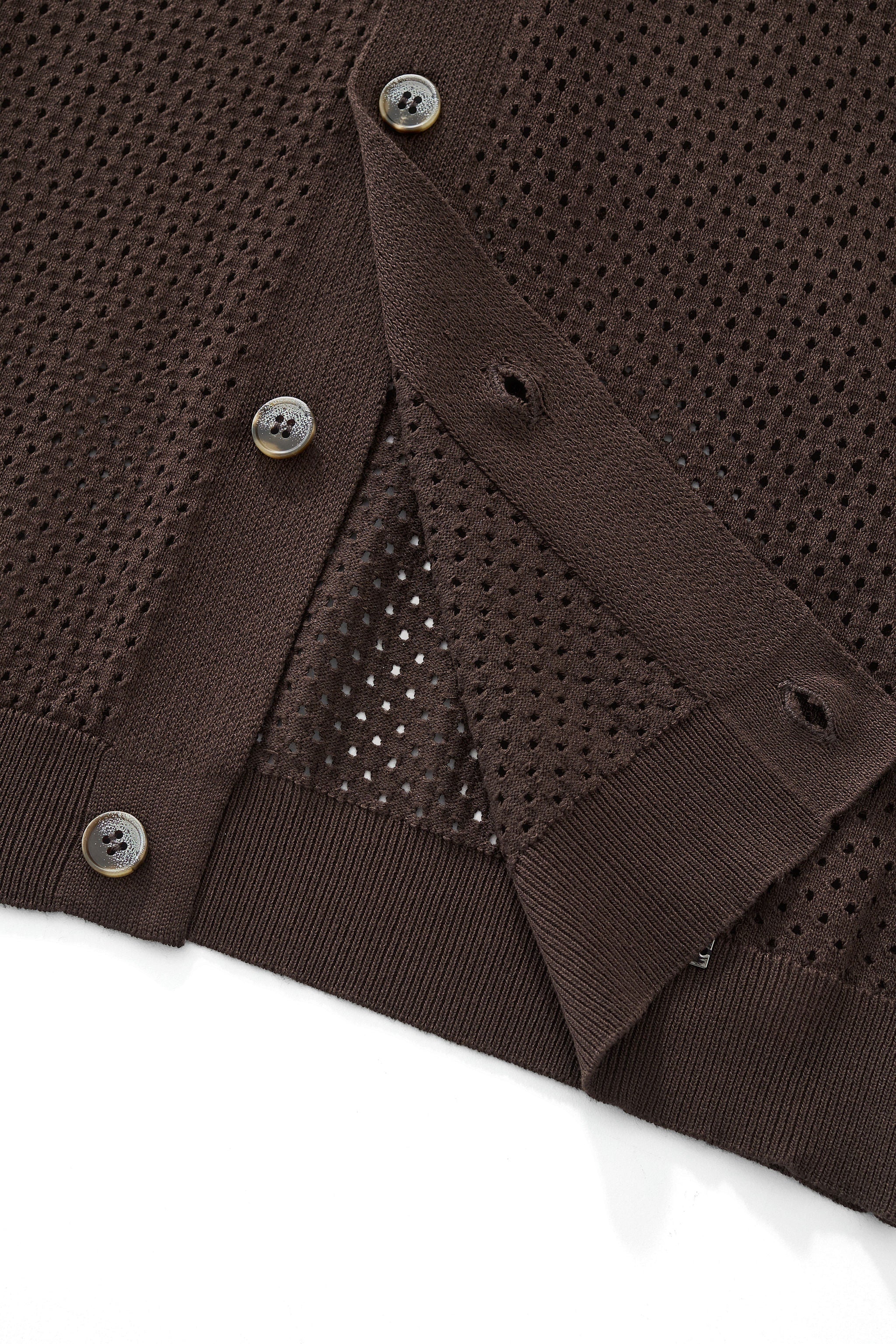 Riviera Mesh Knit SS Shirt COFFEE