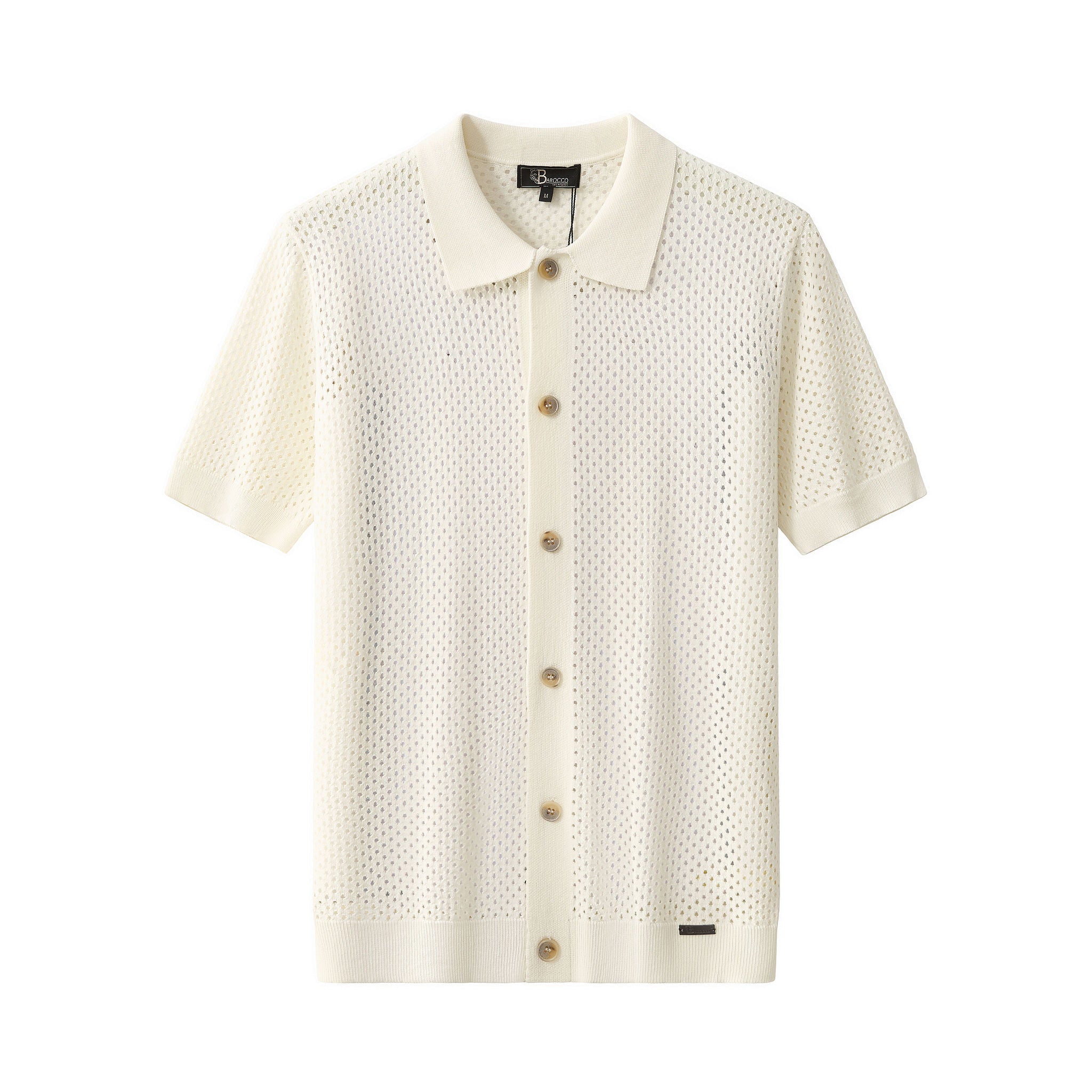 Riviera Mesh Knit SS Shirt IVORY