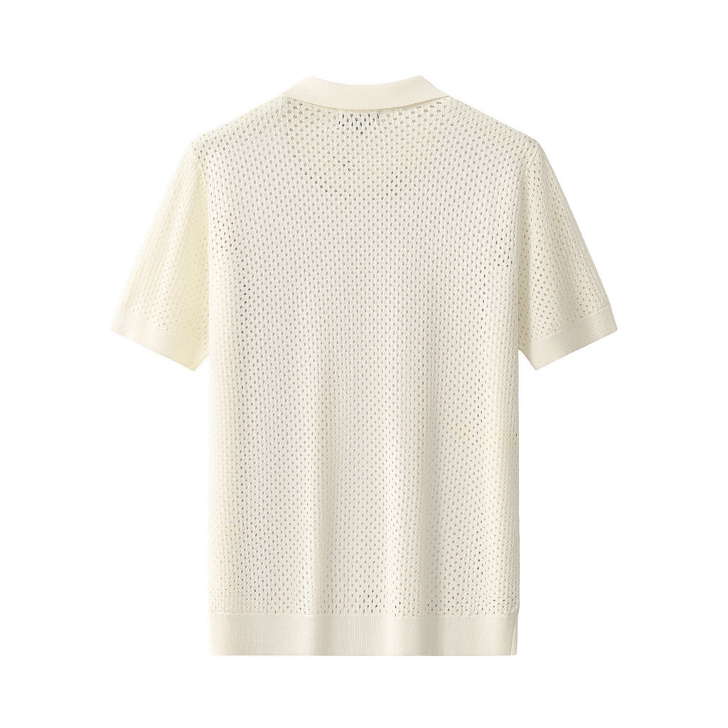 Riviera Mesh Knit SS Shirt IVORY