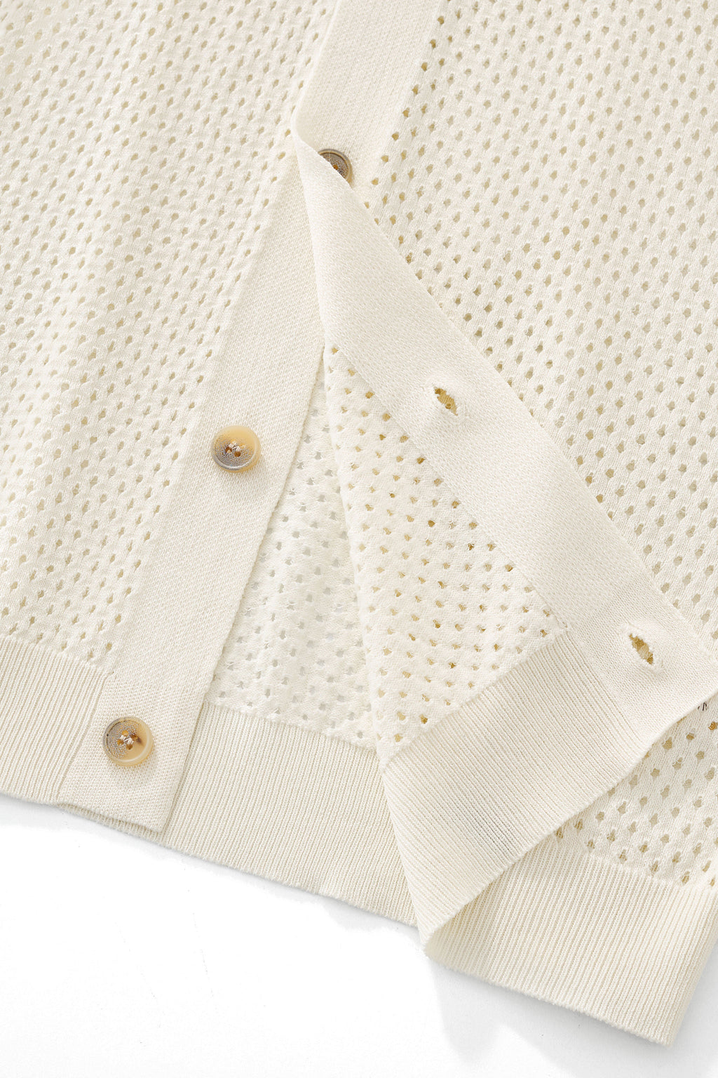Riviera Mesh Knit SS Shirt IVORY