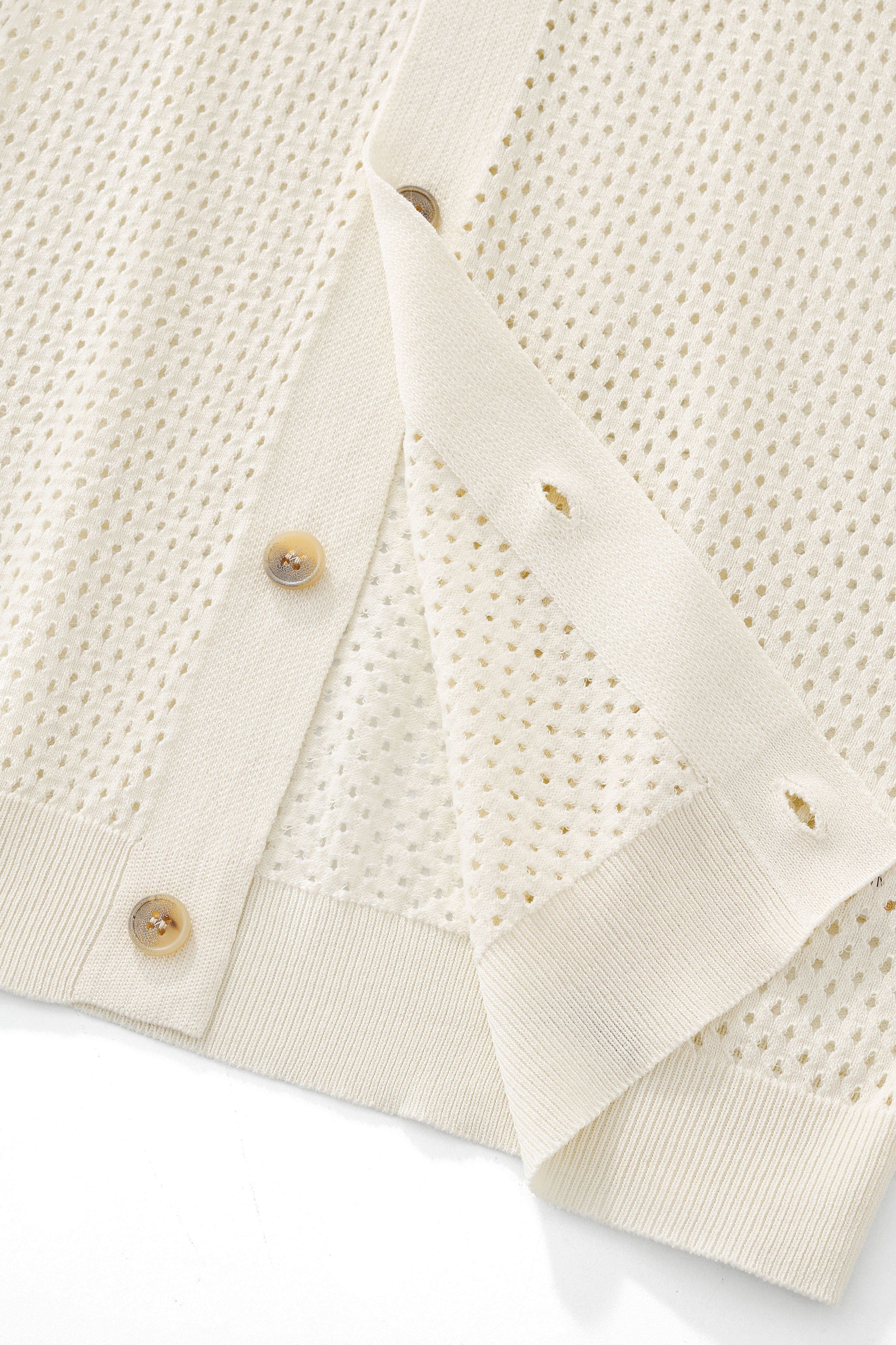 Riviera Mesh Knit SS Shirt IVORY