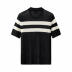 Marina Stripe Knit SS Shirt BLACK