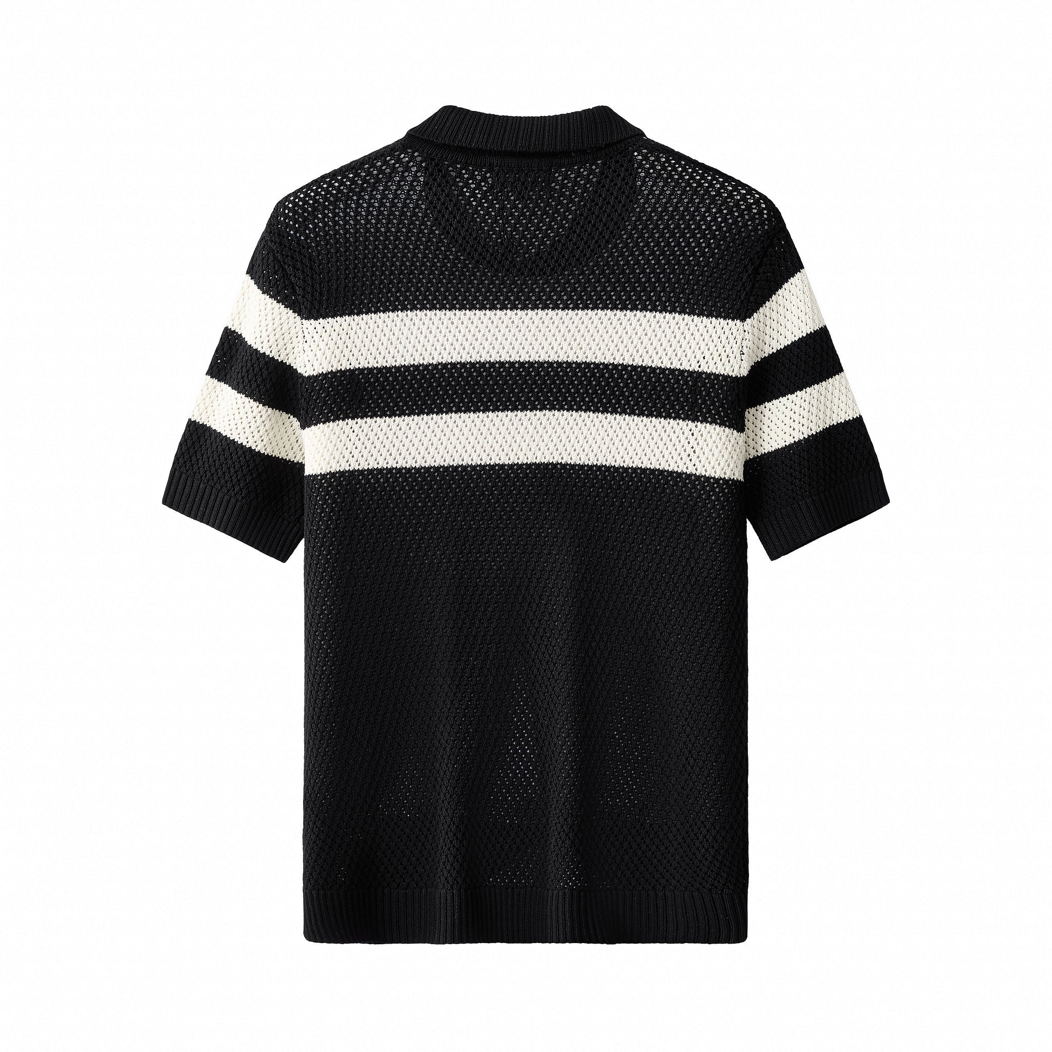 Marina Stripe Knit SS Shirt BLACK