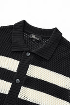 Marina Stripe Knit SS Shirt BLACK