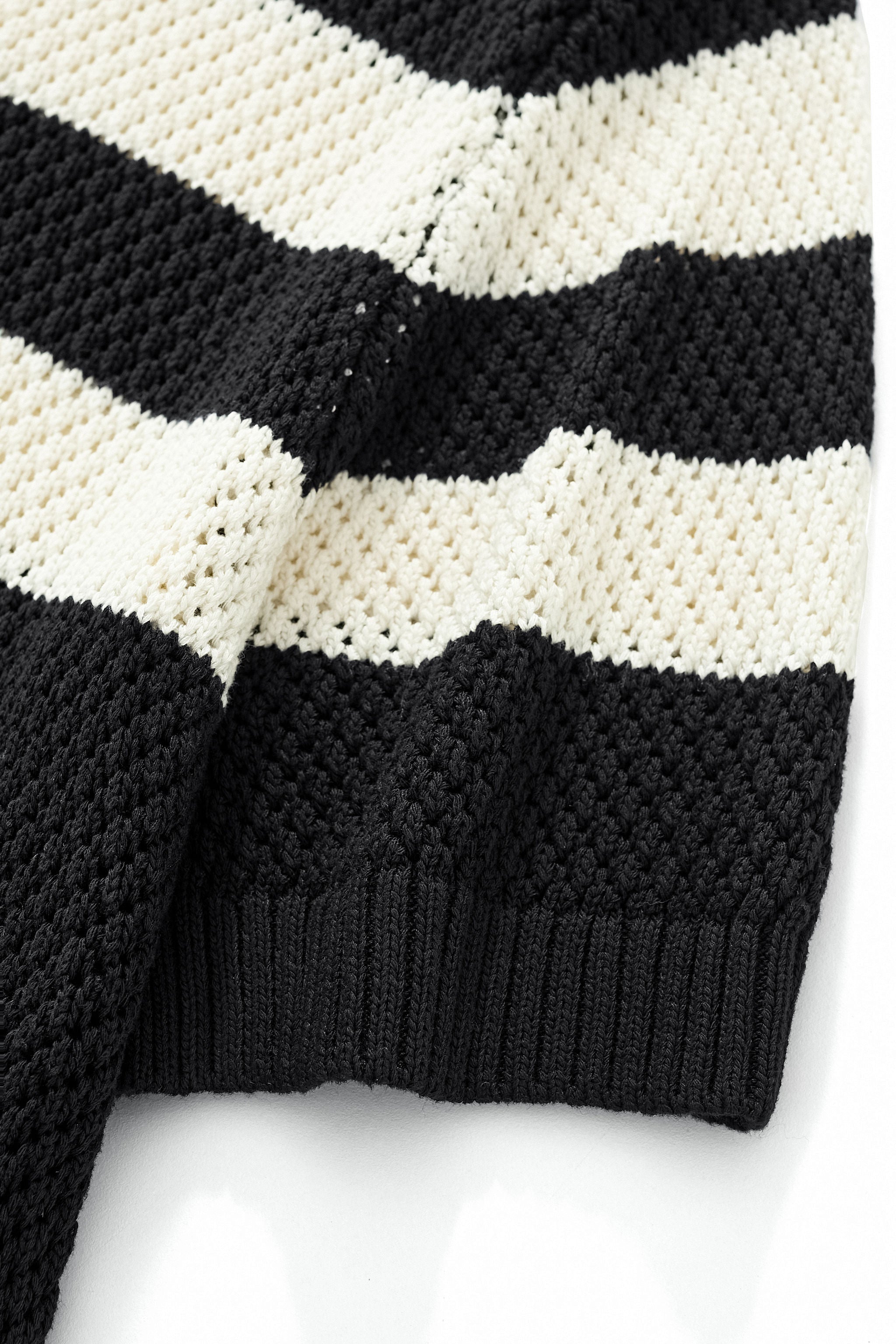 Marina Stripe Knit SS Shirt BLACK