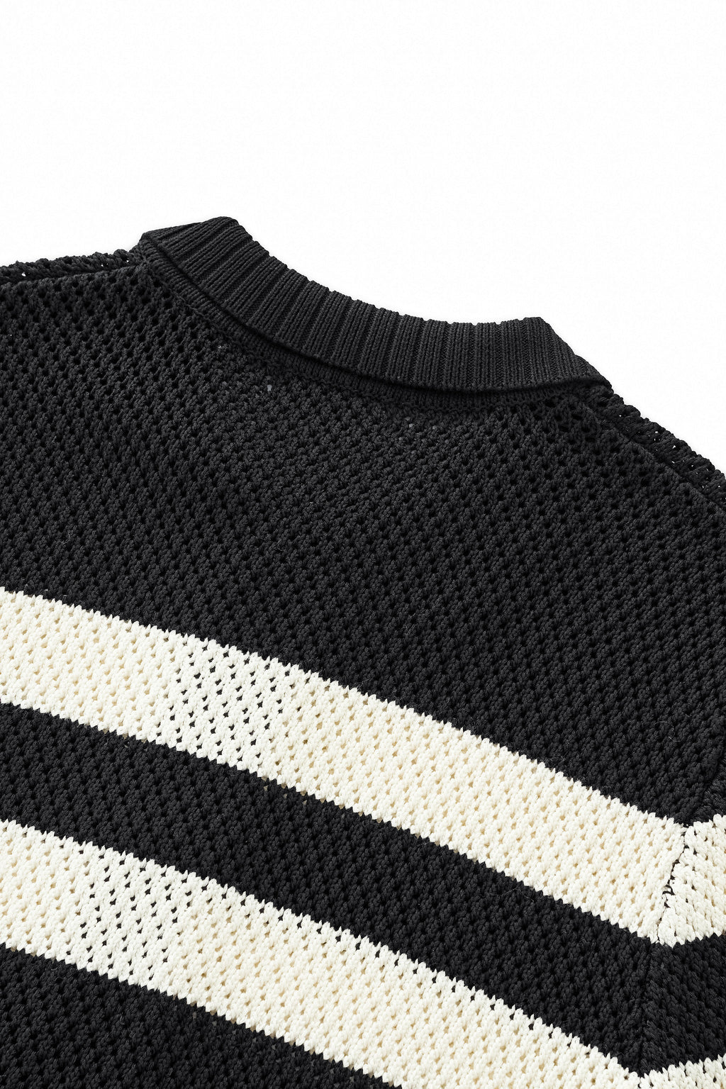 Marina Stripe Knit SS Shirt BLACK