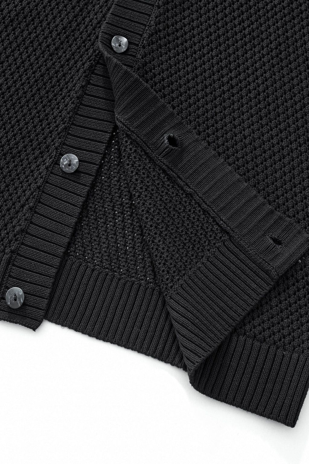 Marina Stripe Knit SS Shirt BLACK