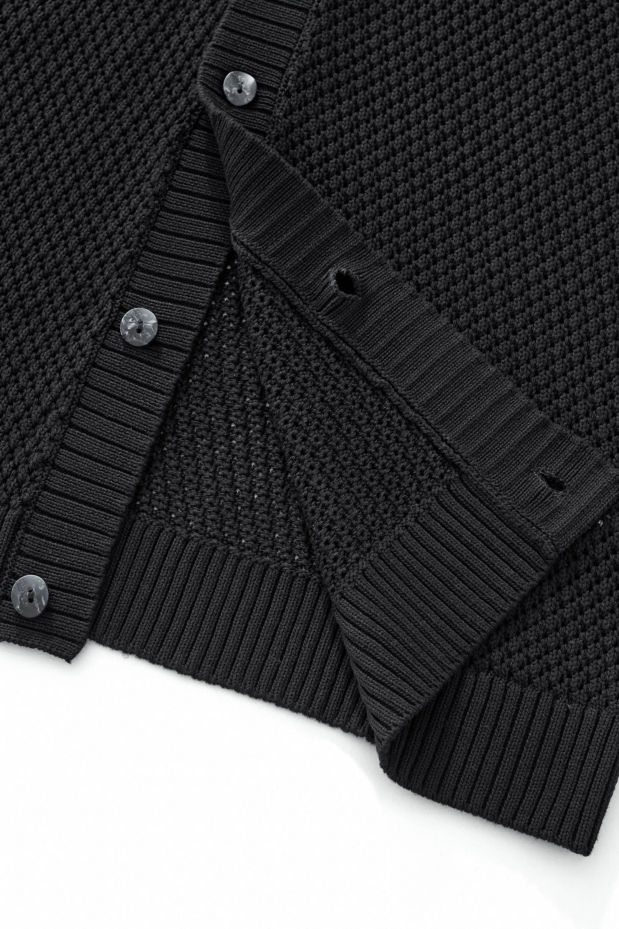 Marina Stripe Knit SS Shirt BLACK