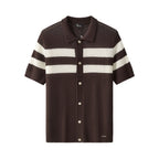 Marina Stripe Knit SS Shirt COFFEE
