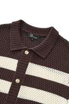 Marina Stripe Knit SS Shirt COFFEE