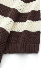 Marina Stripe Knit SS Shirt COFFEE