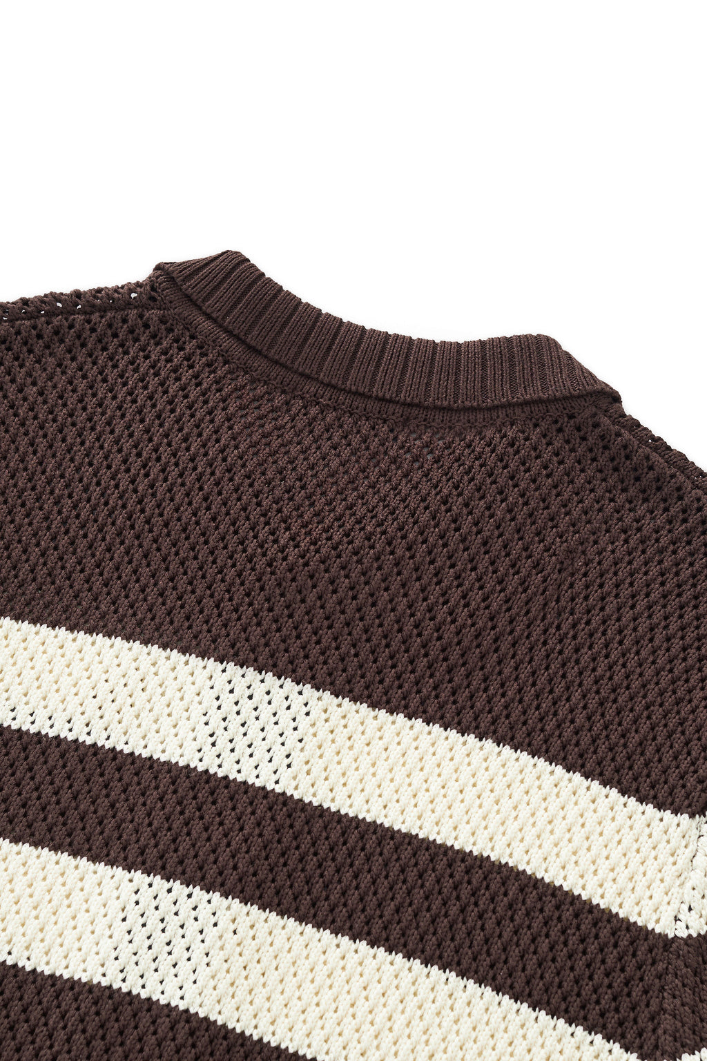 Marina Stripe Knit SS Shirt COFFEE