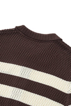 Marina Stripe Knit SS Shirt COFFEE