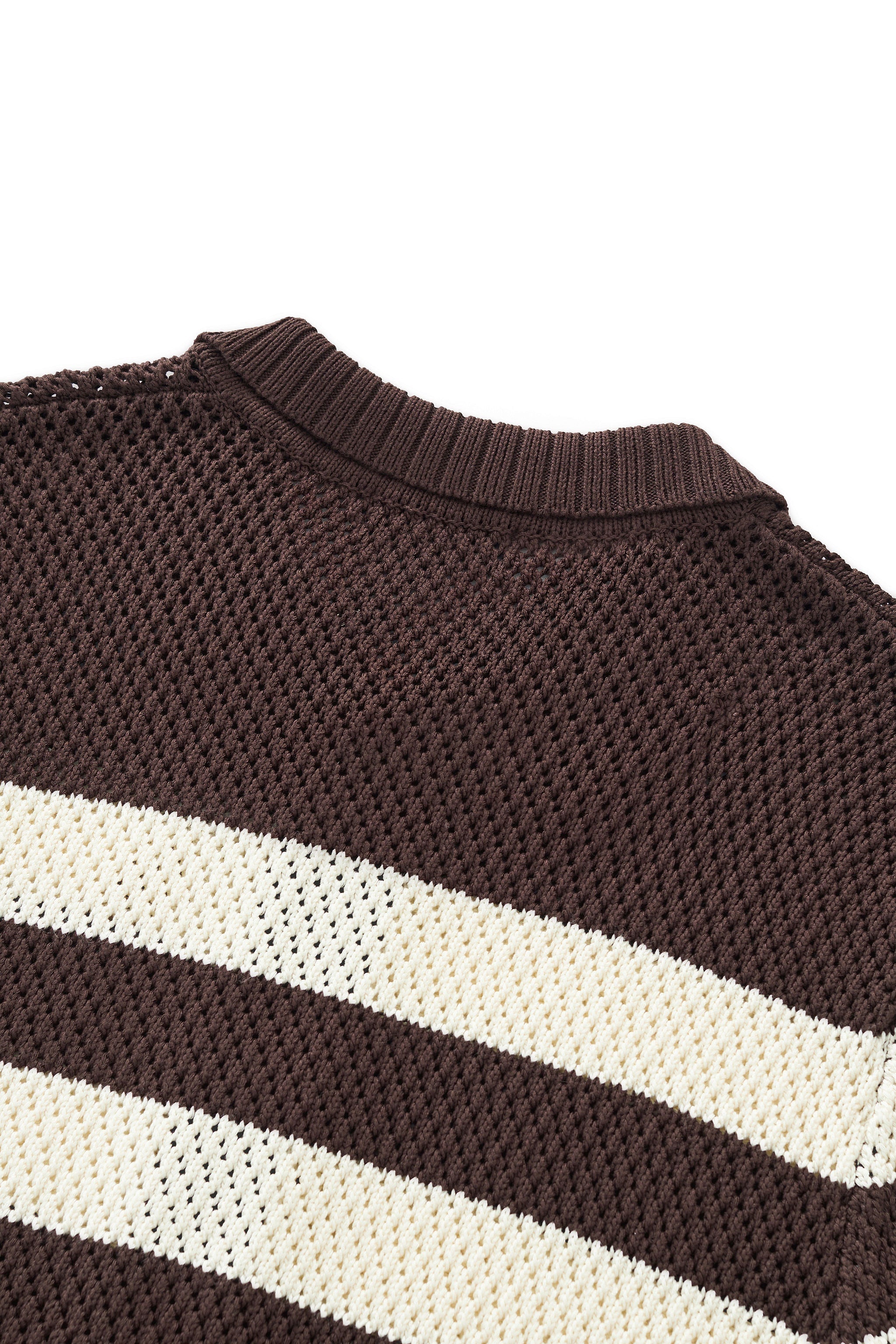 Marina Stripe Knit SS Shirt COFFEE