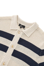 Marina Stripe Knit SS Shirt IVORY
