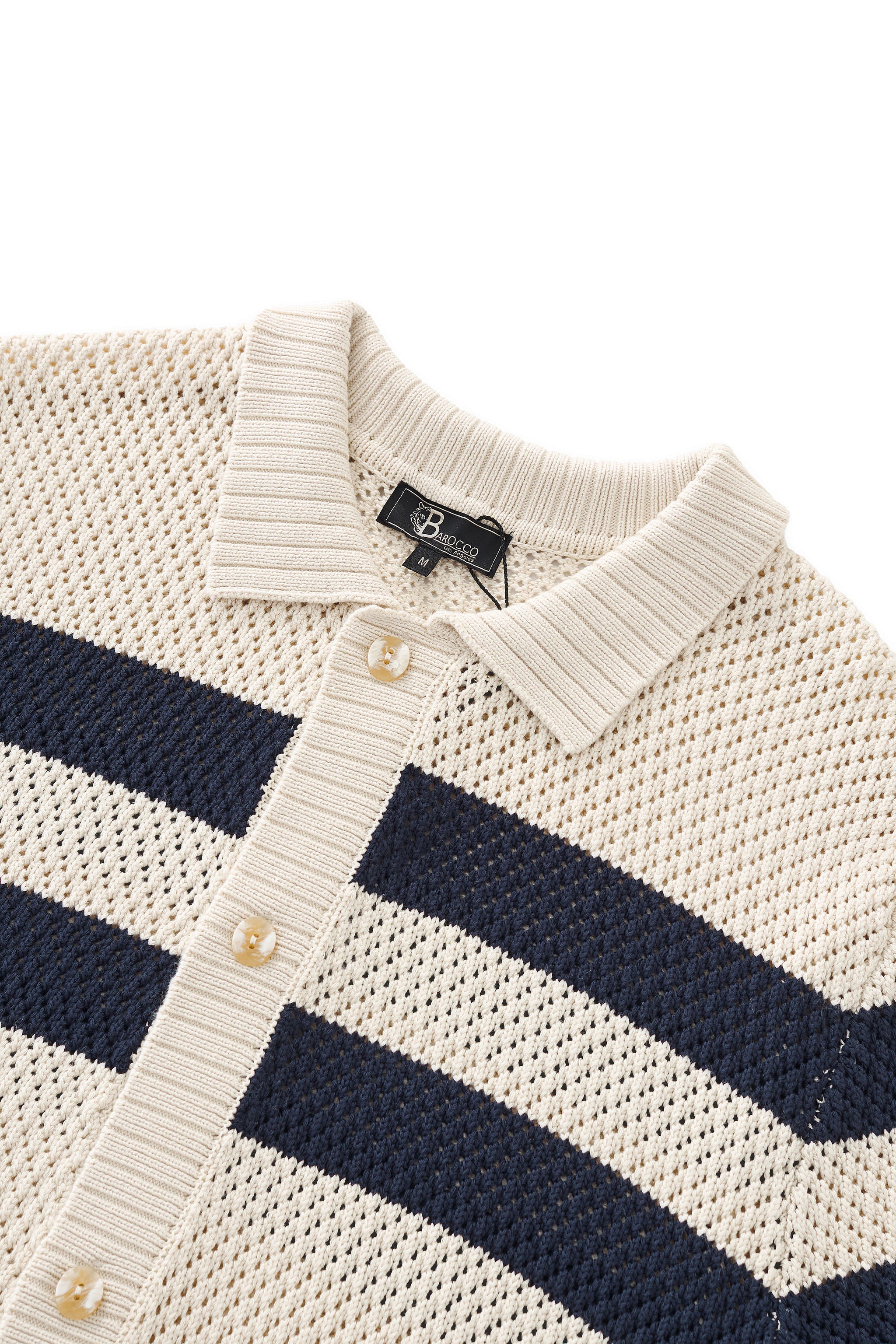 Marina Stripe Knit SS Shirt IVORY