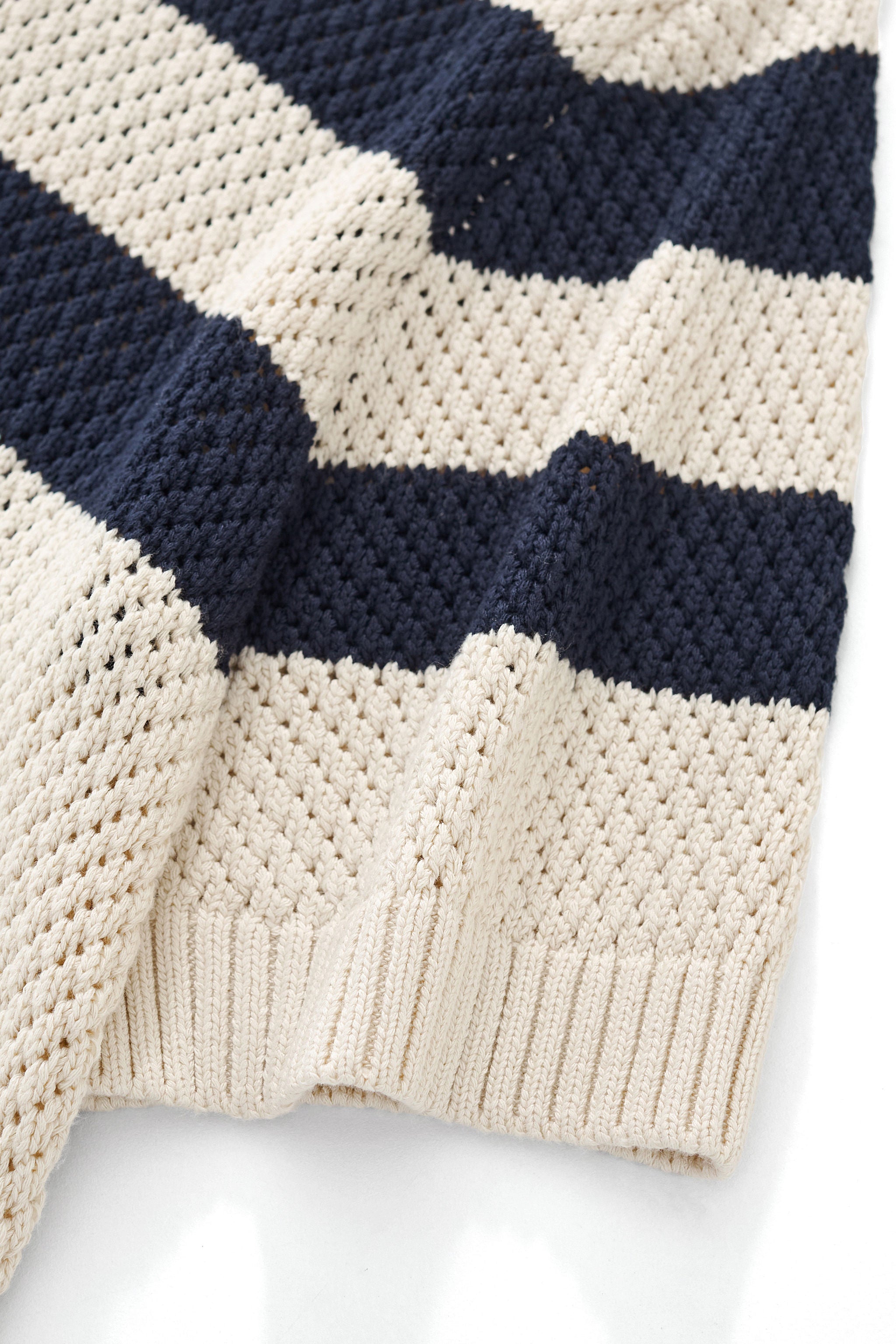Marina Stripe Knit SS Shirt IVORY