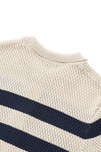 Marina Stripe Knit SS Shirt IVORY
