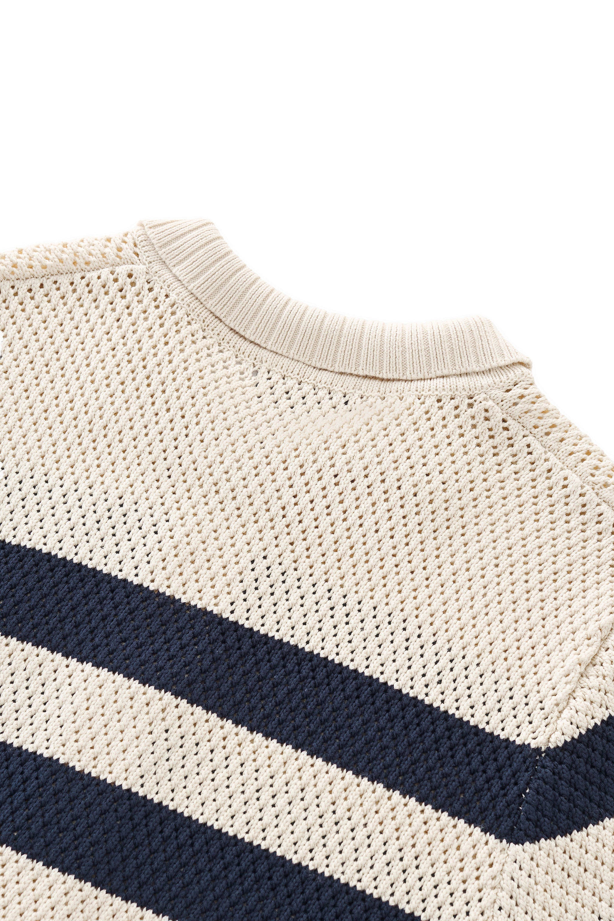 Marina Stripe Knit SS Shirt IVORY