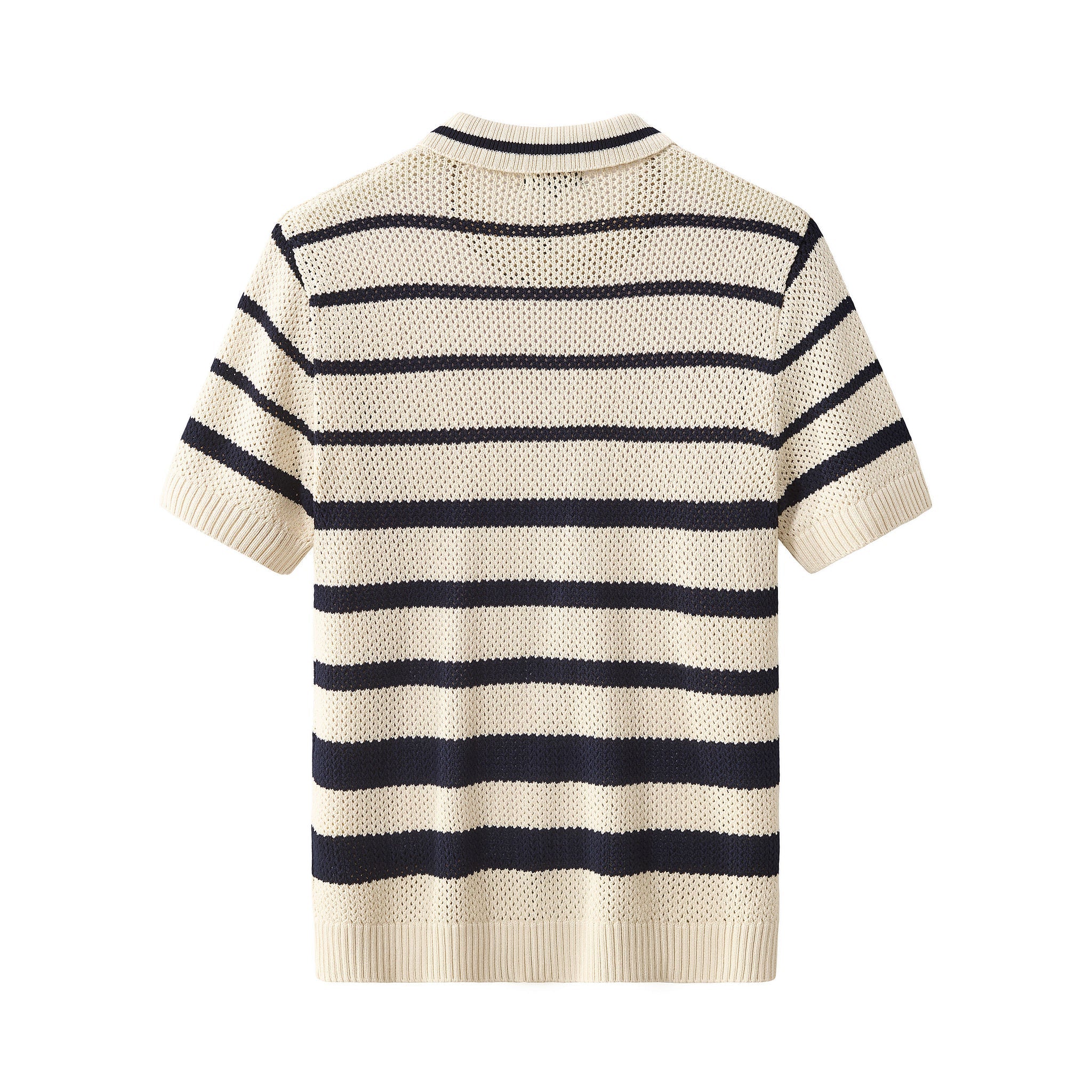 Regatta Mesh Stripe Knit SS Shirt IVORY