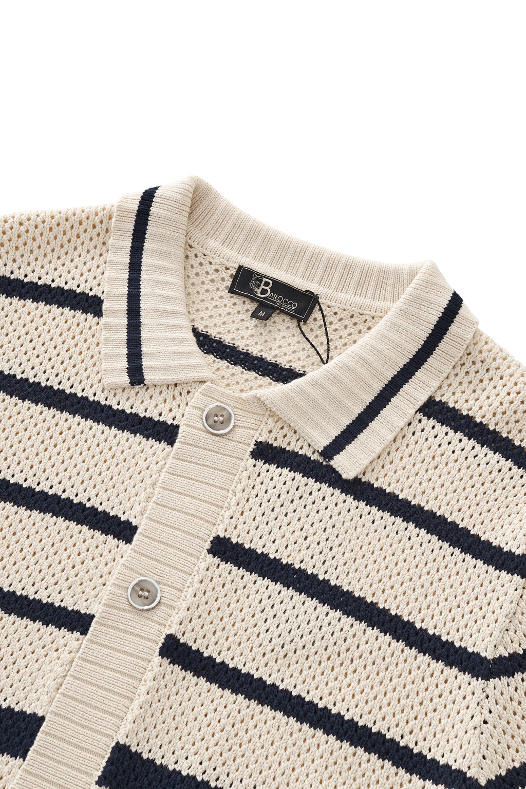 Regatta Mesh Stripe Knit SS Shirt IVORY